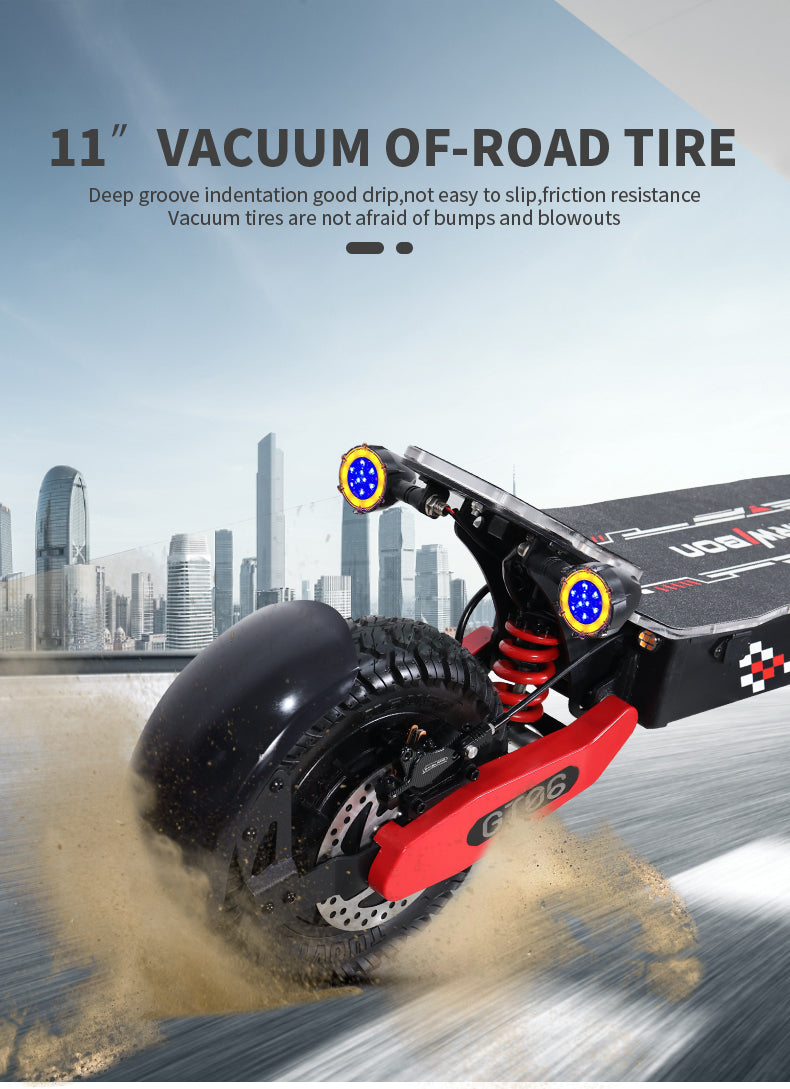 GT06 PLUS Electric Scooter for Adult 2400W Motor 52V 23.4AH E-Scooter Vacuum Off Road Tires All Terrain E-Scooter