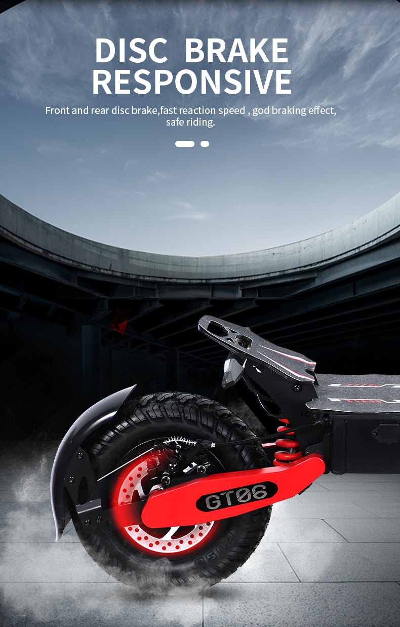 GT06 Electric Scooter 1200W Motor 48V23.4AH Battery 11 inch off-road tires 45-50km/h Max speed 150kg load