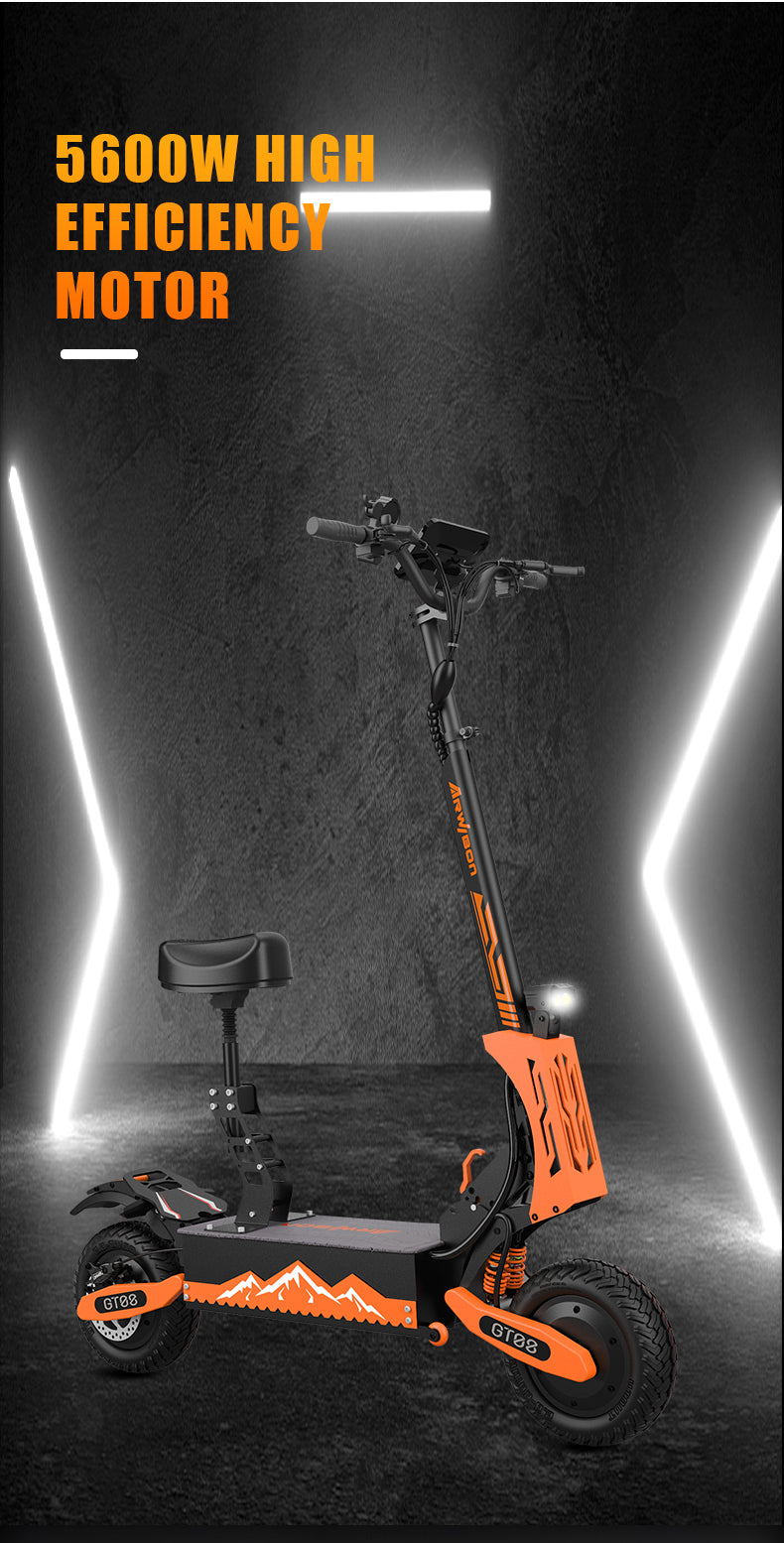 GT08 Electric Scooter For Adult 5600W Motor 60V 27AH E-Scooter 11 Inch Vacuum Off-Road Tires Off-Road Escooter