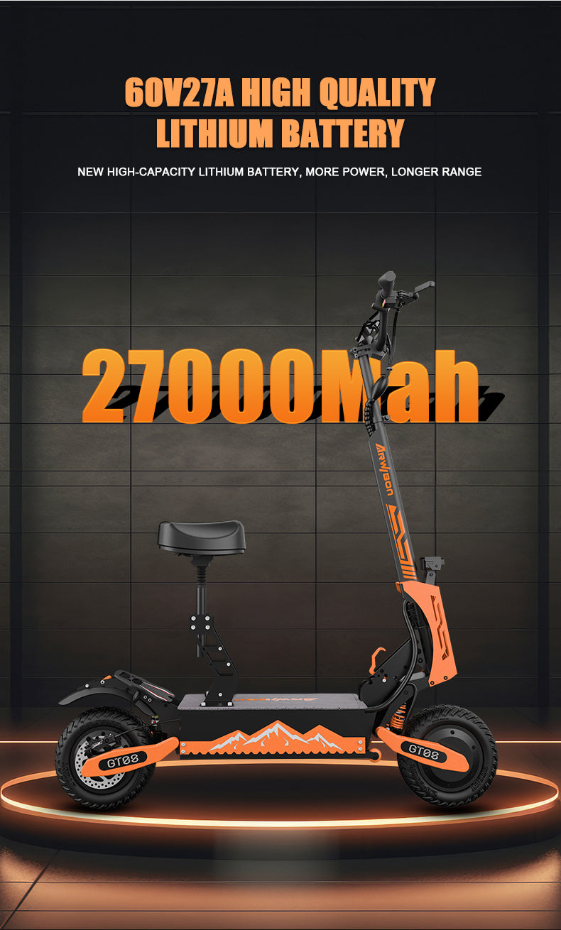 GT08 Electric Scooter For Adult 5600W Motor 60V 27AH E-Scooter 11 Inch Vacuum Off-Road Tires Off-Road Escooter