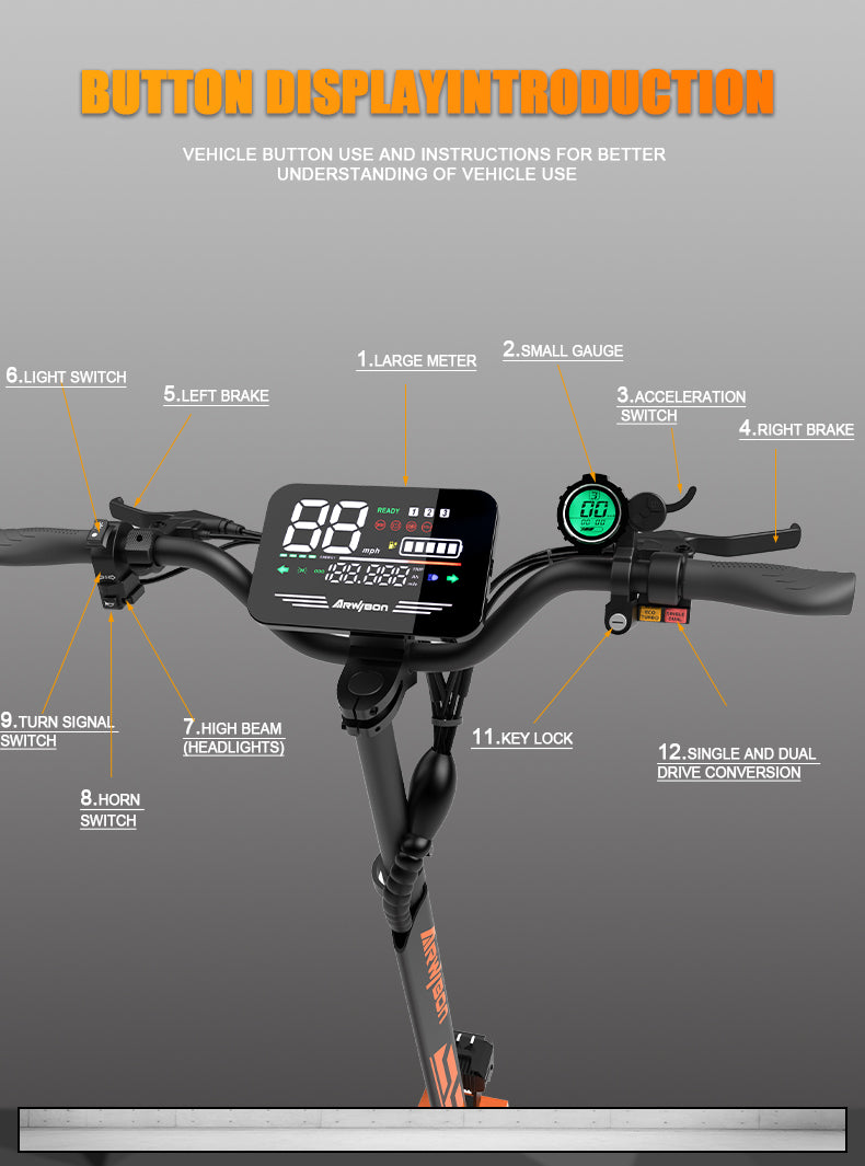 GT08 Electric Scooter For Adult 5600W Motor 60V 27AH E-Scooter 11 Inch Vacuum Off-Road Tires Off-Road Escooter