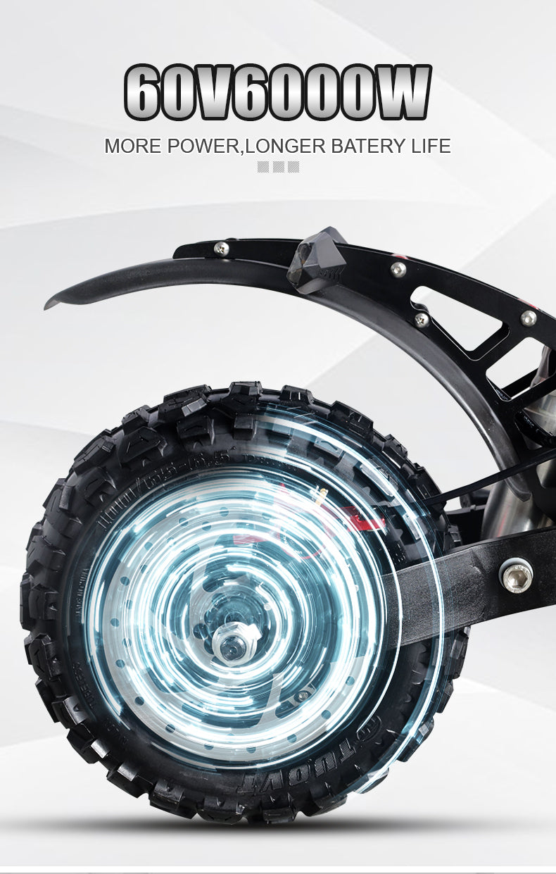 Q12plus Electric Scooter 6000W-60V-38AH Electric Scooter 80km-100KM/H Endurance 100km Road Off-road Electric Scooter