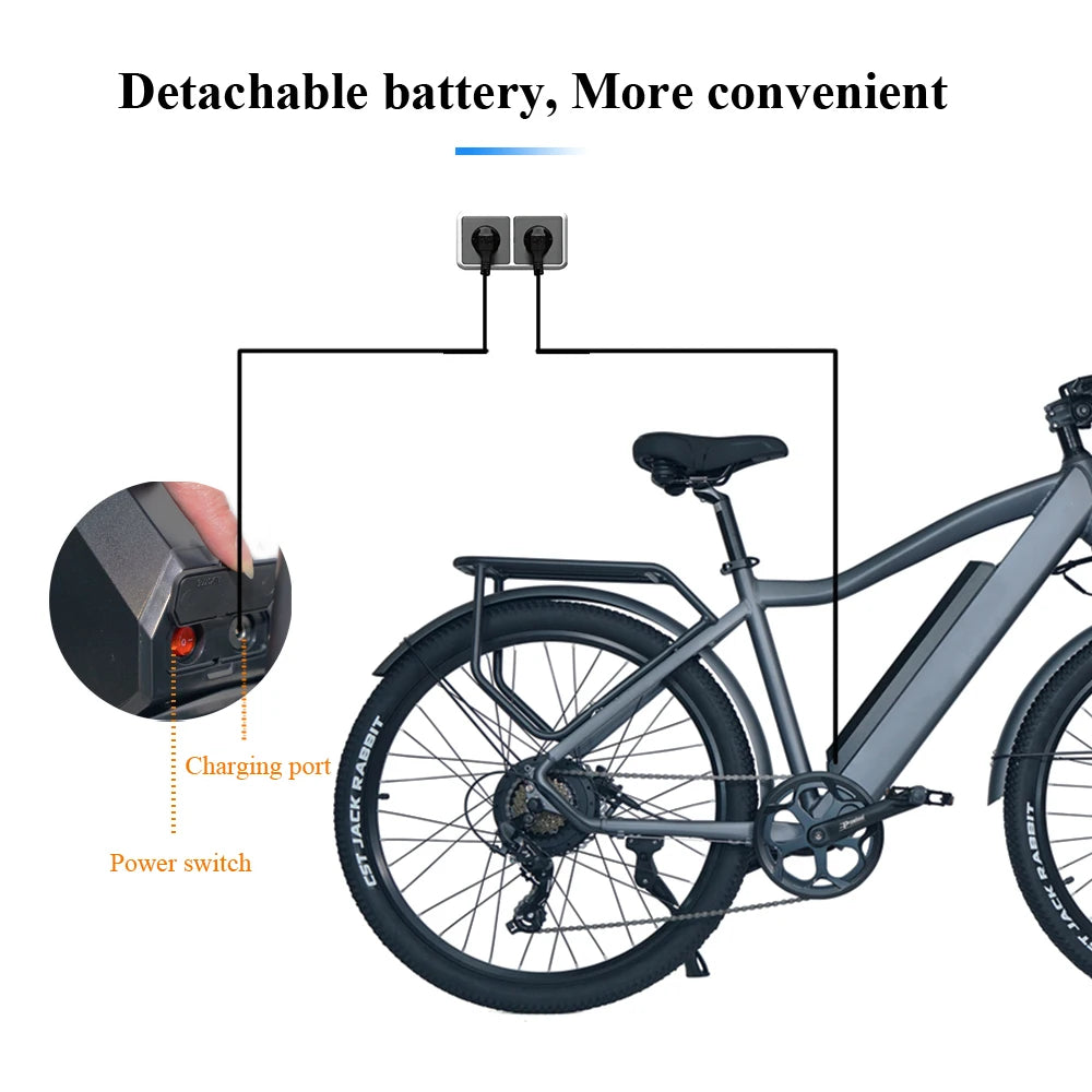 CMACEWHEEL F26 Adult Electric Bike Electrical Road Bicycle 48V 17Ah Fatbike MTB E-bike 27.5 Mountain Ebike