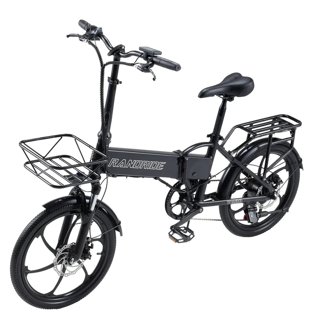 RANDRIDE YA20 Electric Bike 500W 48V 12.8Ah City Ebike 7 Speed Dual disc brake EU Warehouse delivery