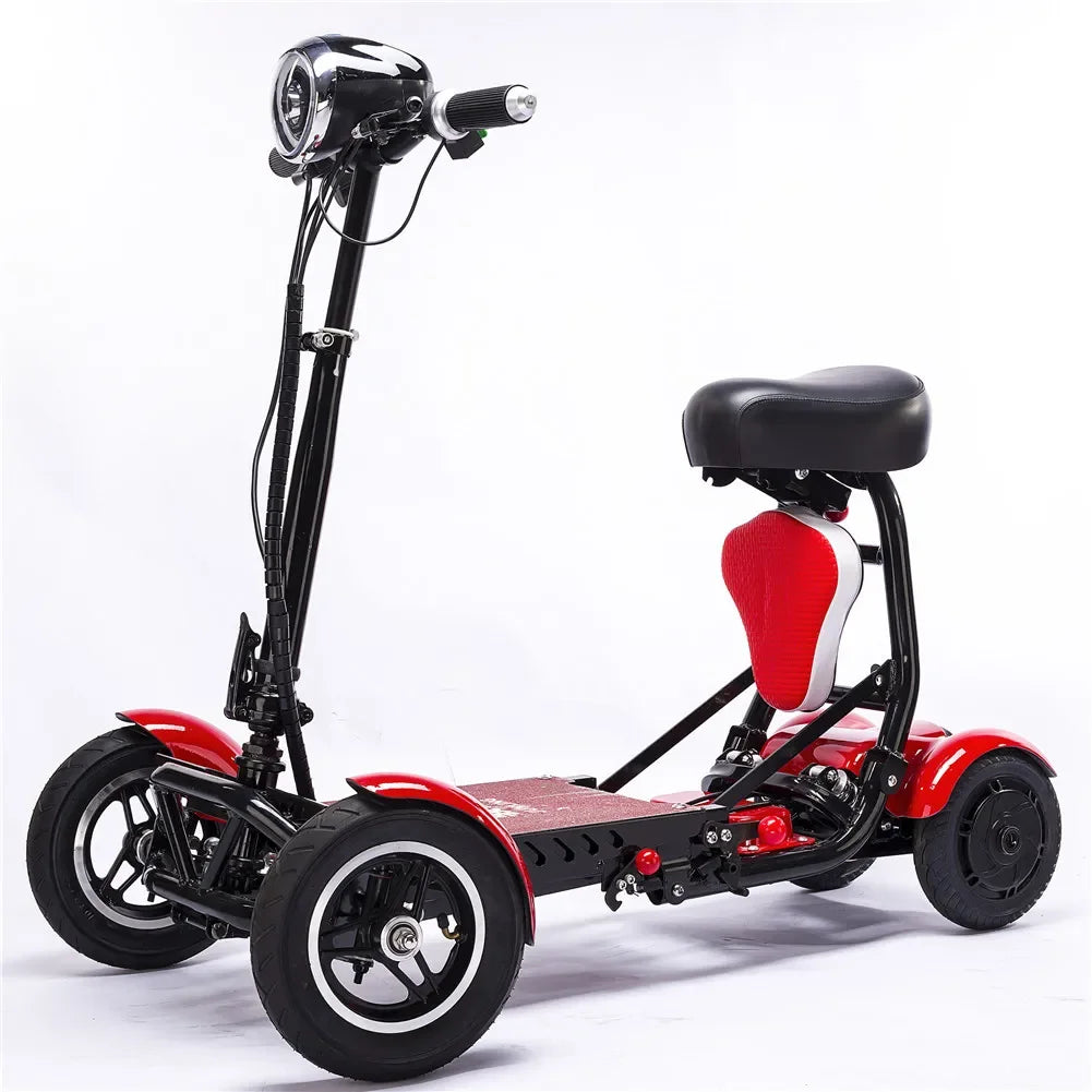 Folding 4-wheel electric scooter Four-wheel scooter for disabled people to travel with long battery life and strong power