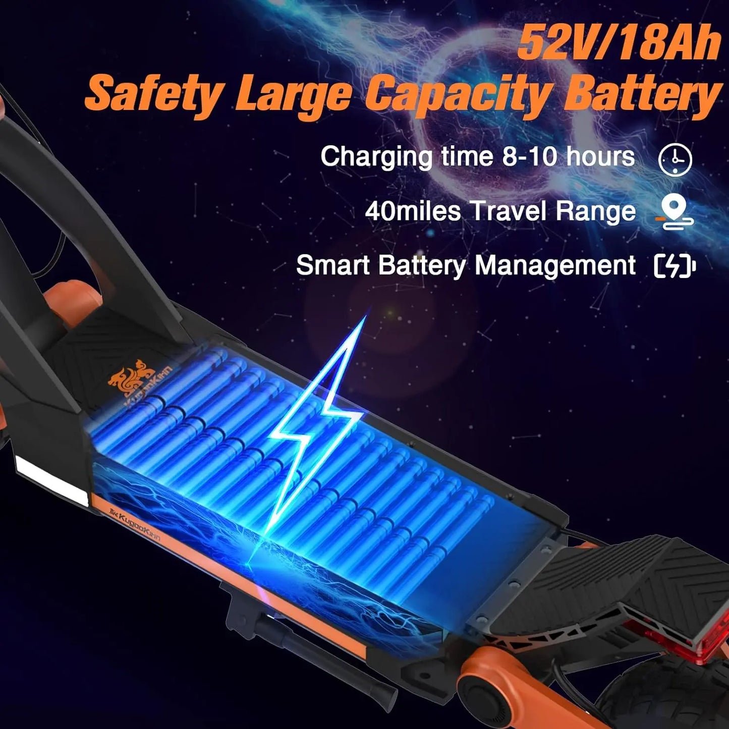 KuKirin G3 Electric Scooter 1200W Rear Motor 52V18Ah Adult E-Scooter 50KM/H Max Speed Touchable Display Control Panel EScooters