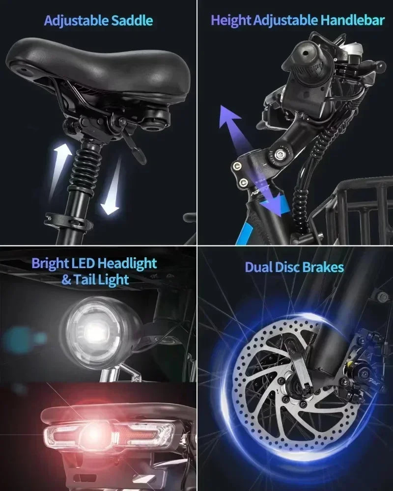 Ridstar MN26 E Bike Powerful Electric Motor 48V20AH Battery Adult Electric Bicycle 26*4.0-in Fat Tire Snow Electric Bike
