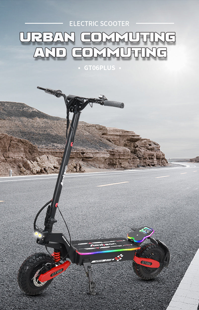GT06 PLUS Electric Scooter for Adult 2400W Motor 52V 23.4AH E-Scooter Vacuum Off Road Tires All Terrain E-Scooter