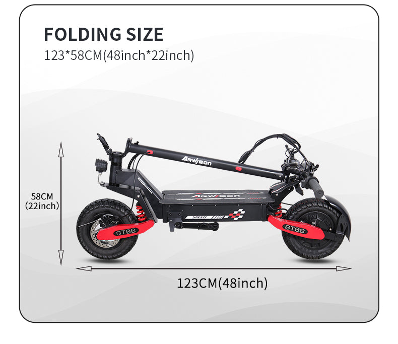 GT06 PLUS Electric Scooter for Adult 2400W Motor 52V 23.4AH E-Scooter Vacuum Off Road Tires All Terrain E-Scooter