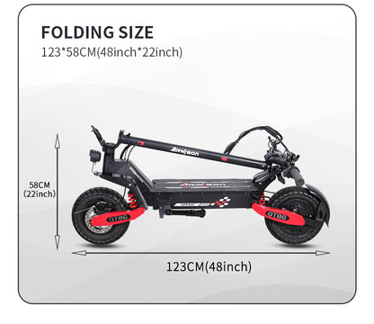 GT06 PLUS Electric Scooter for Adult 2400W Motor 52V 23.4AH E-Scooter Vacuum Off Road Tires All Terrain E-Scooter