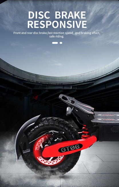GT06 Electric Scooter 1200W Motor 48V23.4AH Battery 11 inch off-road tires 45-50km/h Max speed 150kg load