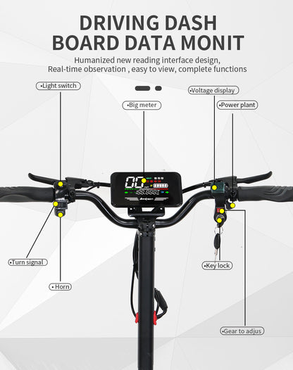 GT06 Electric Scooter 1200W Motor 48V23.4AH Battery 11 inch off-road tires 45-50km/h Max speed 150kg load