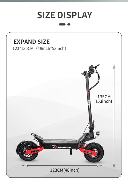 GT06 Electric Scooter 1200W Motor 48V23.4AH Battery 11 inch off-road tires 45-50km/h Max speed 150kg load
