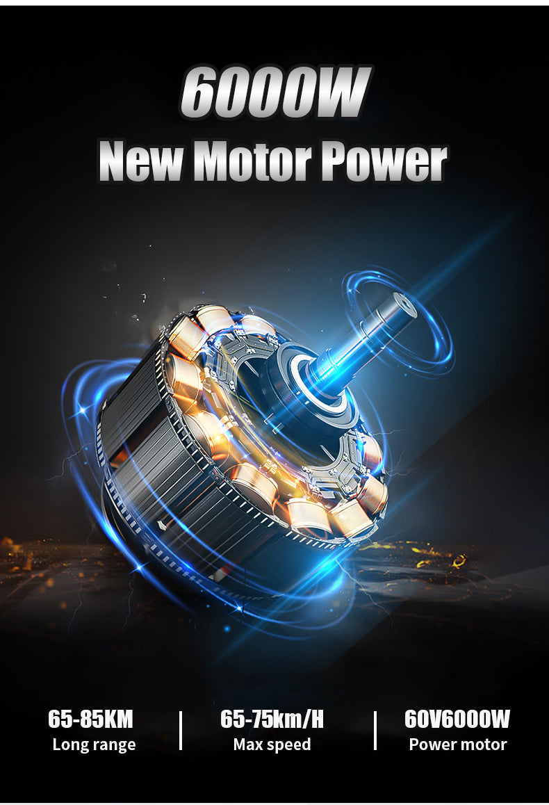 Q12plus Electric Scooter 6000W-60V-38AH Electric Scooter 80km-100KM/H Endurance 100km Road Off-road Electric Scooter