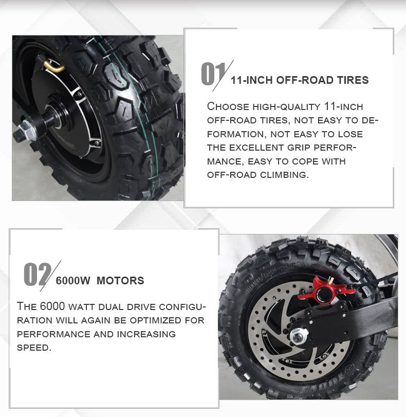 Q12plus Electric Scooter 6000W-60V-38AH Electric Scooter 80km-100KM/H Endurance 100km Road Off-road Electric Scooter