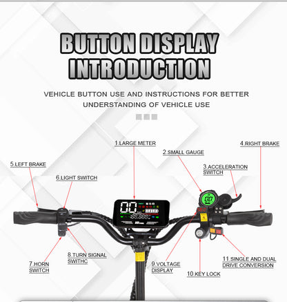 Q12plus Electric Scooter 6000W-60V-38AH Electric Scooter 80km-100KM/H Endurance 100km Road Off-road Electric Scooter