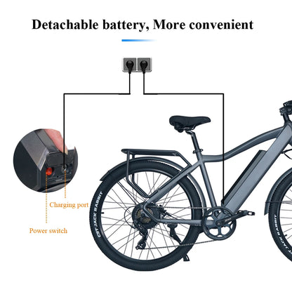 CMACEWHEEL F26 Adult Electric Bike Electrical Road Bicycle 48V 17Ah Fatbike MTB E-bike 27.5 Mountain Ebike