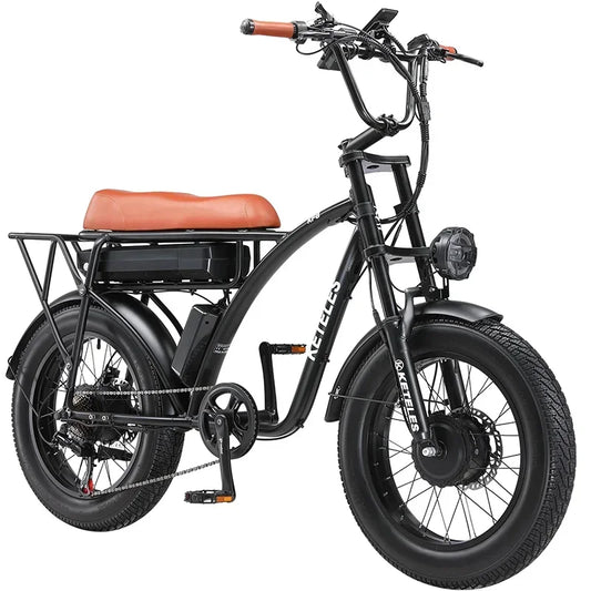 Keteles KF8 2000W Electric Bike 2×1000W Dual Motor Mountain All Terrain 48V 23AH 20 Inch Fat Tires Hydraulic Oil Disc Brakes