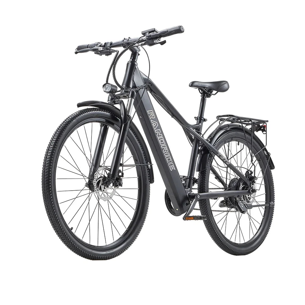 RANDRIDE YG70 27.5Inch Off-road Fatbike1000W 14AH Folding Electric Bicycle with 27 Speed for Man Woman Full Suspension