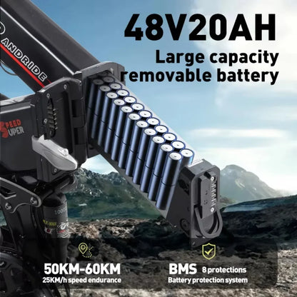 YX20M PLUS E Bike 2000W motor 48V20AH Removable battery Electric Bicycle Hydraulic disc brake 20*4-inch fat tire Electric Bike