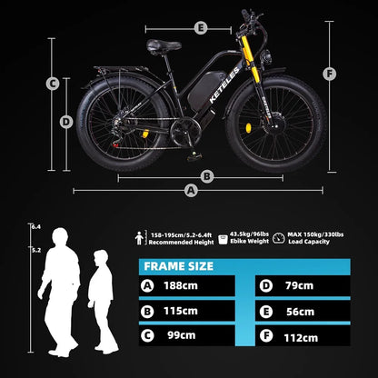 KETELES XF4000 Electric Bike 2000W48V 23AH Off-road Mountain Electric Bike Road City Electric Bike All Terrain