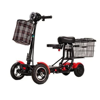 Folding 4-wheel electric scooter Four-wheel scooter for disabled people to travel with long battery life and strong power