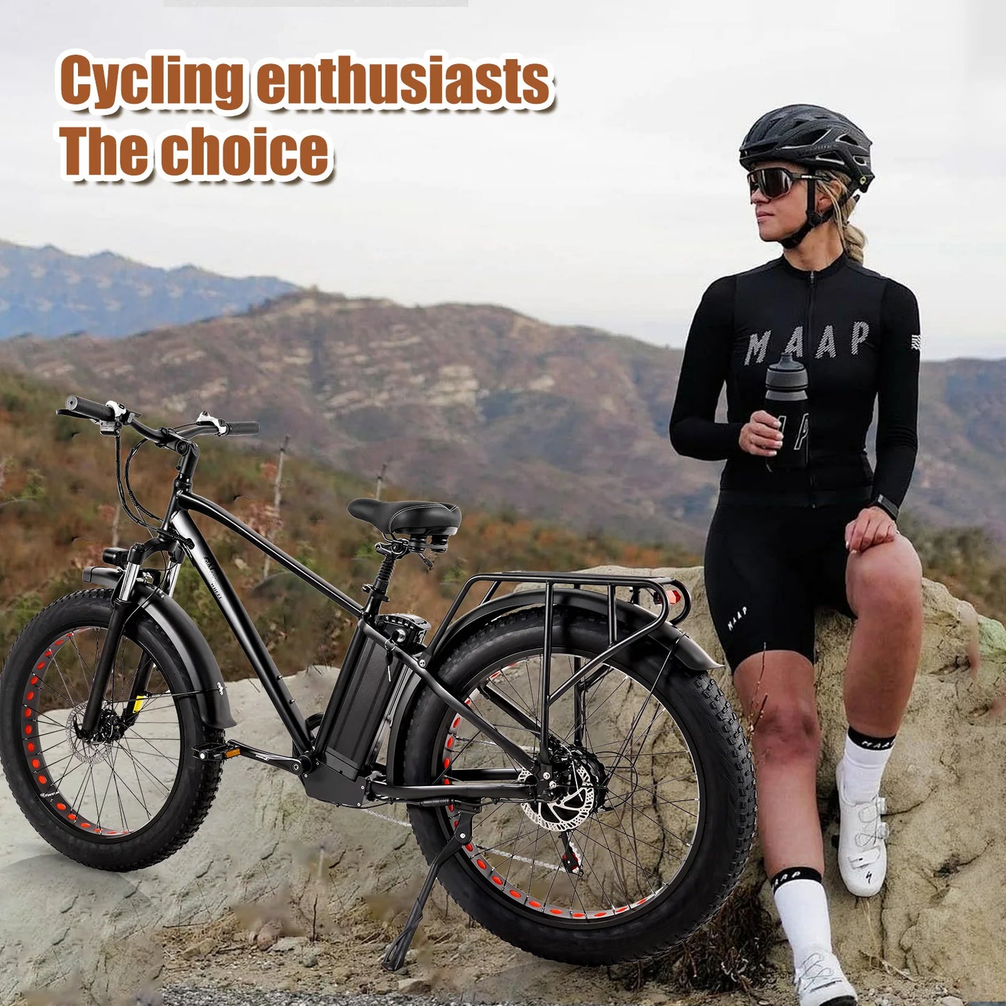 CMACEWHEEL KS26 Adult Electric Bike Electrical Road Bicycle 48V 18Ah Fatbike MTB E-bike 26*4inches Mountain Ebike