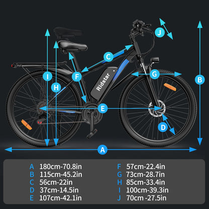 Ridstar S29 PRO Electric Bicycle 1000W Powerful Motor 48V21AH Lithium Battery  E-bike 29*2.1 Inch All-terrain Tire Electric Bike