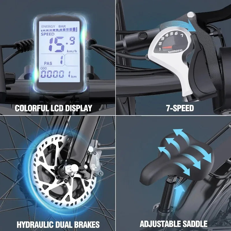 Ridstar E26 Electric Bicycle 2000W Dual Motor 48V23AH Battery Hydraulic Brake Ebike 26-inch Fat Tire Mountain Off-road ebike