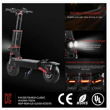 Baoyueda electric scooter S4 - 13/11 inch adult powerful off-road type 8000 watt 60V 43Ah battery 100 km electric scooter