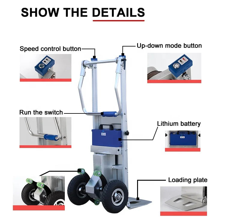 Reservation is required, delivery time is 30 days Electric Stair Climber Dolly Trolley Hand Carts Powered Stair Climber Trolley Heavy Stair Climbing Trolley Hand Truck Heavy Duty