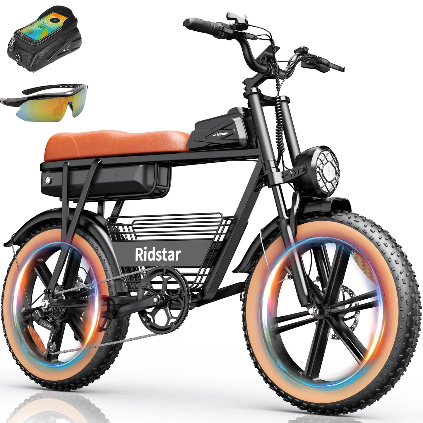 Ridstar CR20 1000W Motor 48V 15AH Long life Removable battery 20 Inch Fat Tire Adult City Mountain Electric Bicycle