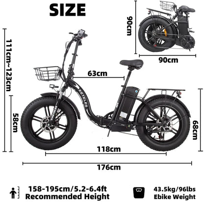 KETELES KF9 Electric Bicycle 1000W48V35AH Electric Folding E-Bike Removable Battery Mountain Cross-Country All Terrain