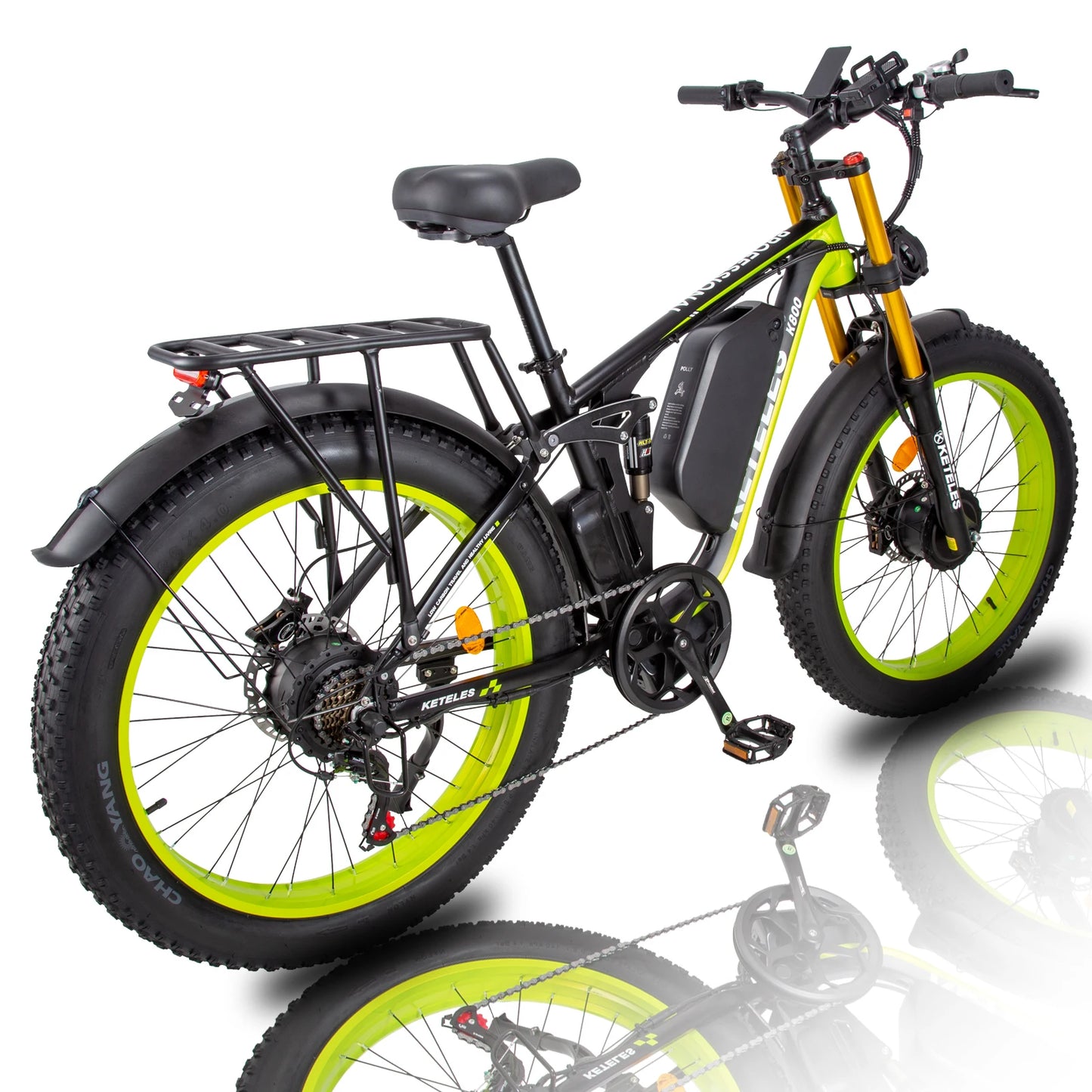 KETELES K800P E-bike 2000W Dual Motor 48V 23AH All-terrain Electric Bicycle Full Suspension 26 inch Fat Tire Adult Electric Bike