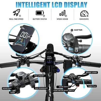 KETELES k800 adult 2000W dual motor electric bike, 23AH battery, 26*4.0 fat tire electric mountain bike.