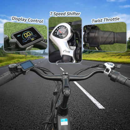 TTGO HZ-28ST Electric Bicycle,28'' 250W Motor 36V20Ah Battery 25km/h 100km Max Range Electric Bike,Disc Brake Mountain Fat Ebike