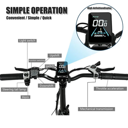 CMACEWHEEL Y20  adult city electric bike, foldable, 18AH battery, 20*4 fat tire