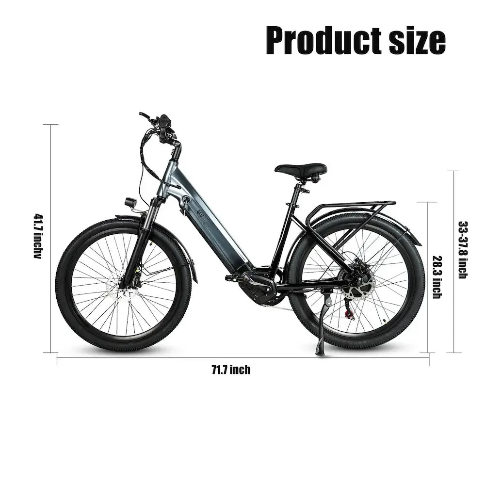 CMACEWHEEL L26 Adult Fat Bike MTB 48V 18Ah 26x4in Electric Mountain Bicycle for Road Use