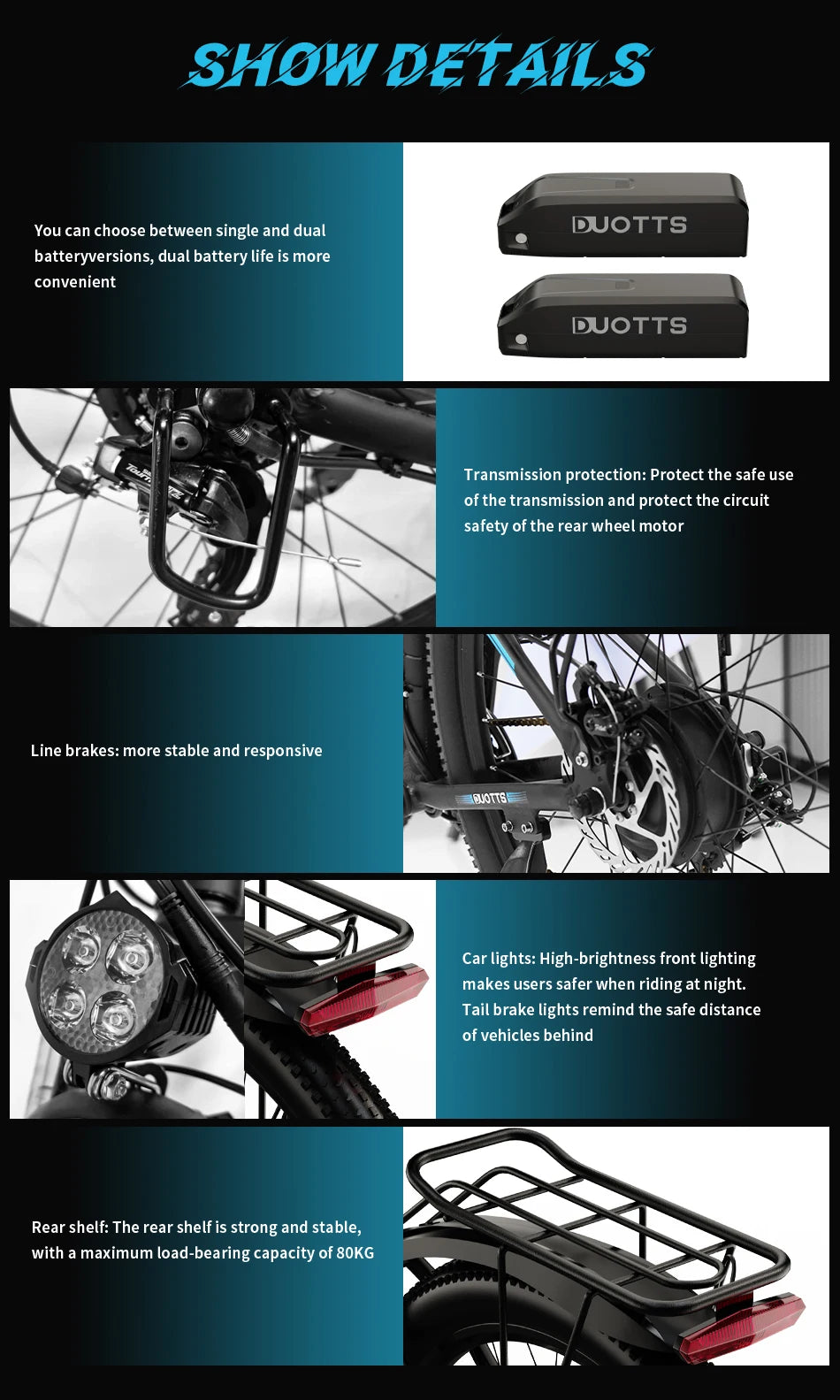 DUOTTS C29 Electric Bike Adult 15Ah*2 Dual Battery 100km Range 50km/h 750W 29"Tire Electric Bicycle City Road Commuting E-Bike