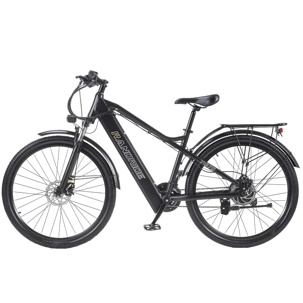 RANDRIDE YG70 27.5Inch Off-road Fatbike1000W 14AH Folding Electric Bicycle with 27 Speed for Man Woman Full Suspension