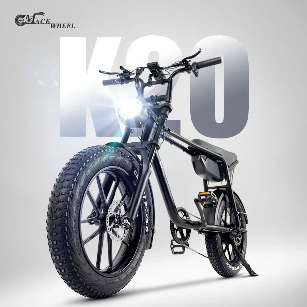 CMACEWHEEL K20 Electric Bike 20“ Fat Tire E-bike 48V/17Ah Battery 7-Speed E MountainBike Men & Women Torque 70N.m