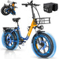 RIDSTAR MN20 Electric Bike 48V15AH Battery Electric Bicycle with Rear Seat Luggage Rack 20*4-inch Fat Tire Off-road E Bike