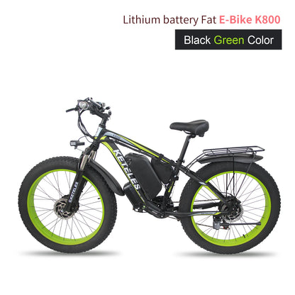 KETELES K800 1000W 17.5AH Electric Bicycle Two Wheel Drive E-Bike Fat Tire Dual Motor Electric Bike For Men 26 Inch