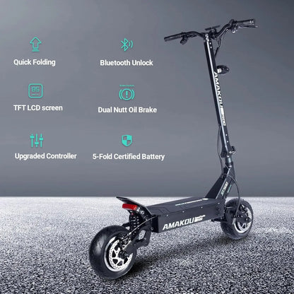 X7 Electric Scooter 10000W 38.3AH72V Endurance 100-120km Dual Power Motor 11 Inch Road Tire Adult Foldable Electric Scooter