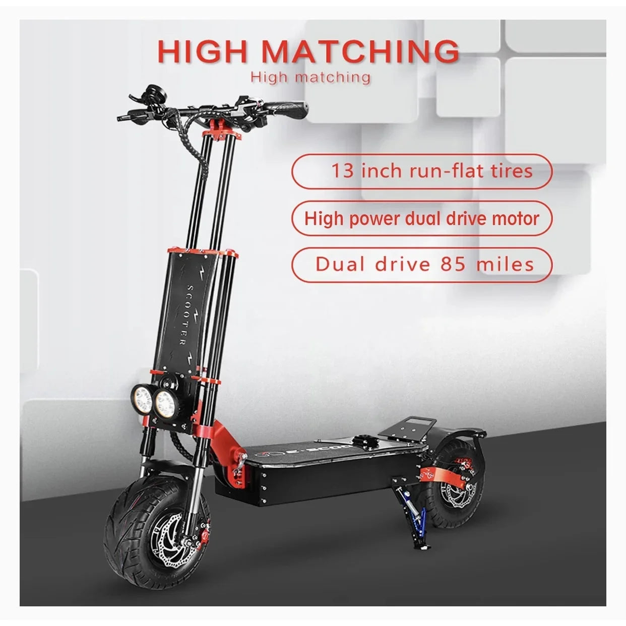 Baoyueda electric scooter S4 - 13/11 inch adult powerful off-road type 8000 watt 60V 43Ah battery 100 km electric scooter