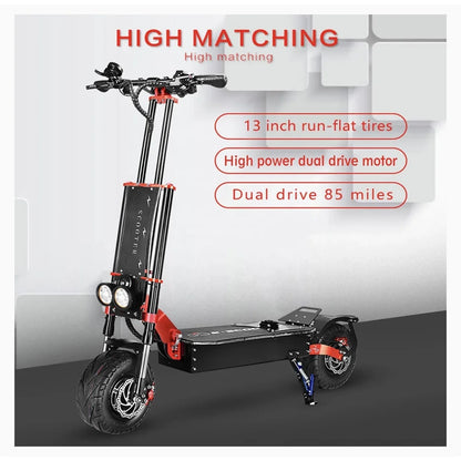 Baoyueda electric scooter S4 - 13/11 inch adult powerful off-road type 8000 watt 60V 43Ah battery 100 km electric scooter