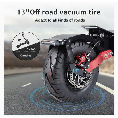 Baoyueda electric scooter S4 - 13/11 inch adult powerful off-road type 8000 watt 60V 43Ah battery 100 km electric scooter