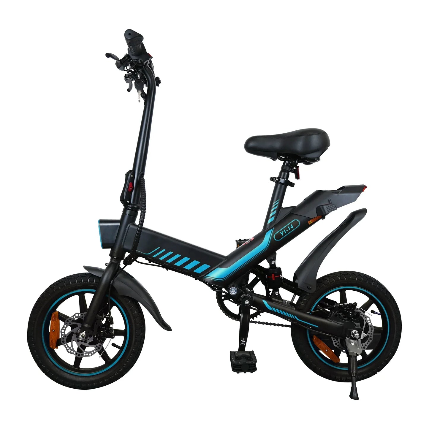 Y1-14 14-Inch Electric Bike, Brushless Motor, 36V 10.4Ah Battery, 25km/h Speed, 30-40km Range, Disc Brakes, Lightweight Design
