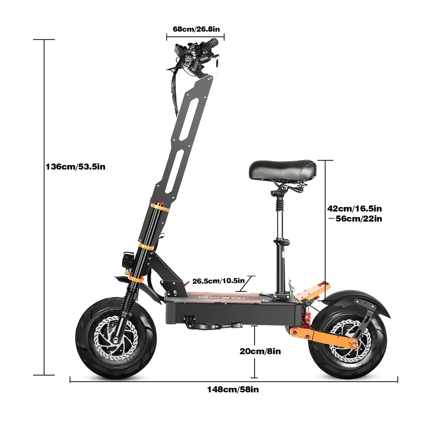X8 Pro 8000W60V38.8AH electric scooter 14-inch off-road tires 95km/h LCD display folding electric scooter with seats
