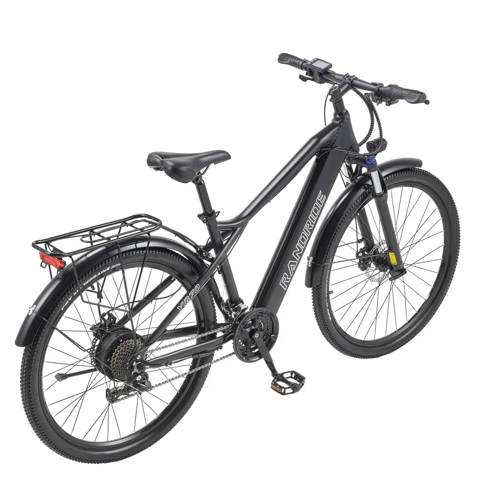 RANDRIDE YG70 27.5Inch Off-road Fatbike1000W 14AH Folding Electric Bicycle with 27 Speed for Man Woman Full Suspension
